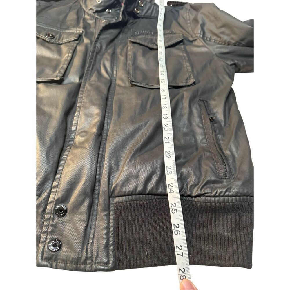 Schott Bros military/bomber Sz L Black Red Flannel Lined Hooded Jacket Sz L Rar - Picture 6 of 10